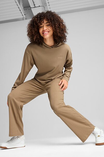Puma ESS ELEVATED Straight Pan Siyah Kadın Pantolon