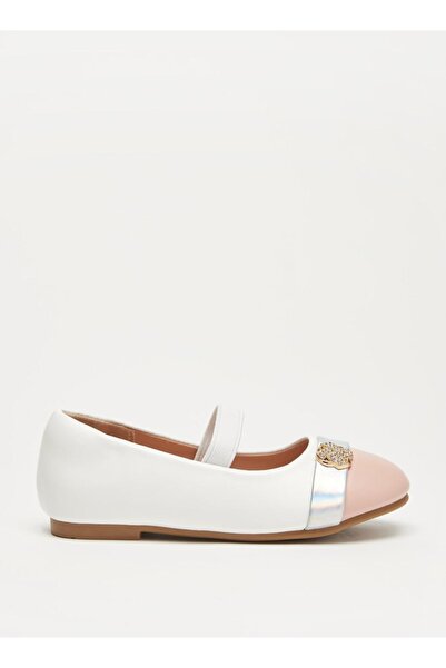 Juniors Panelled Slip-On Ballerina Shoes with Elastic Strap