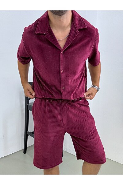 King Brothers Oversize Velvet Set - Buttoned Shirt and Shorts