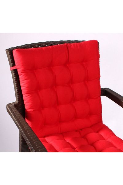 ALTINPAMUK Lotus Luxury Puffy Rattan Lotus Chair Cushion 43X93, Red