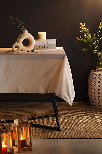 Fecra Dora Linen Plain Table cloth 160*220 cm