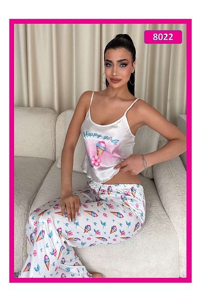 Maxpera Costum cu curele de frânghie pentru femei din satin 8022