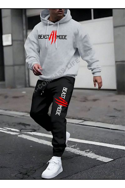 x-compass life Σετ φόρμας Unisex με στάμπα Beast Mode