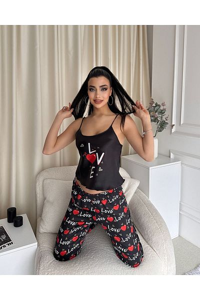 Maxpera Costum cu curele de frânghie pentru femei din satin 8032