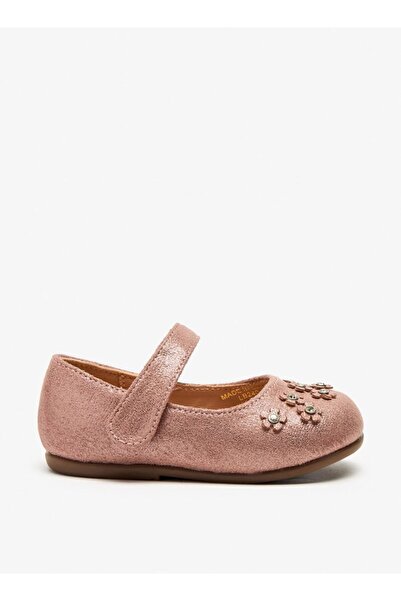 Flora Bella by Shoexpress Flora Bella Flower Embellished Mary Jane Shoes with Hook and Loop Closure
