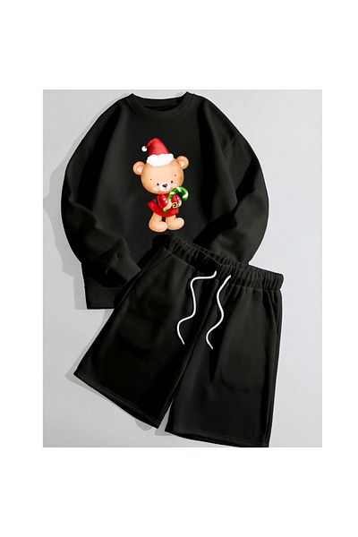 Mella&Co Unisex Printed Sweatshirt and Shorts Set