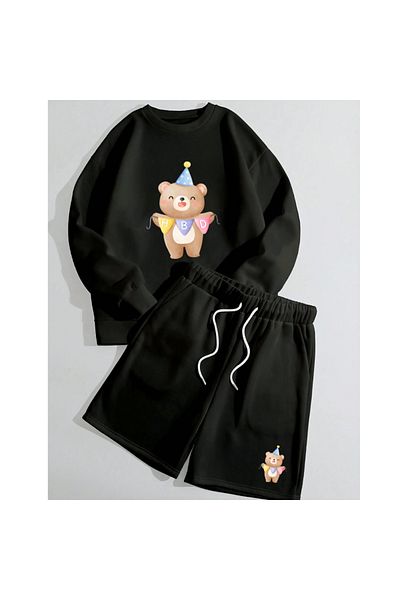 Mella&Co Unisex Printed Sweatshirt and Shorts Set