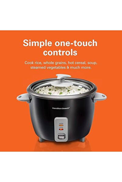 Hamilton Beach Rice Cooker & Steamer 1.5L, 16cups cooked (8cups uncooked) Rice Capacity, Removable Non-Stick Pot
