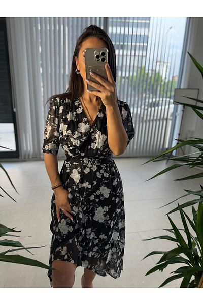 caddstore Mc 5740 Rochie din șifon florală la două piept
