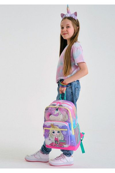 Coral High Set de geanți și genți de școală cu unicorn verde apă - set de trei