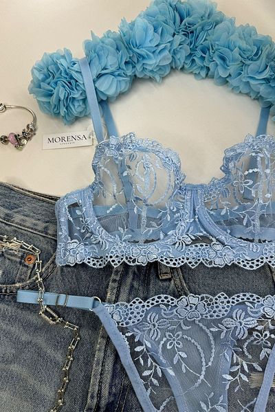Morensa Σετ εσώρουχα σουτιέν Blue Floral Underwire