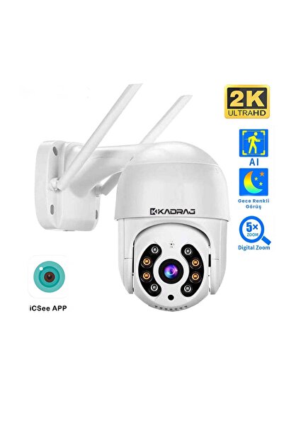 Kadraj 4MP 2K IP Speed Dome Kamera - Akıllı Takip, PTZ, Gece Görüşlü, Kablosuz WiFi, Açık Alan Gözetim