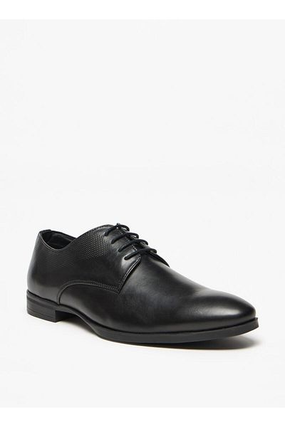LBL by Shoexpress Solid Derby Shoes with Lace-Up Closure