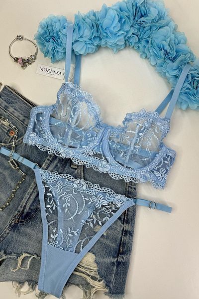 Morensa Σετ εσώρουχα σουτιέν Blue Floral Underwire
