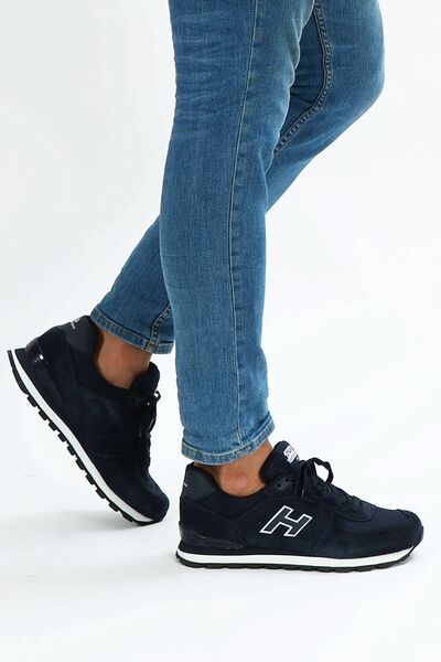 Hammer Jack حذاء رياضي رجالي من الجلد الطبيعي باللون الأزرق الداكن - حذاء ريا...