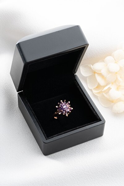 Silvano Jewelry 925 Ayar Gümüş Ayarlanabilir Lotus Çiçeği Yüzük