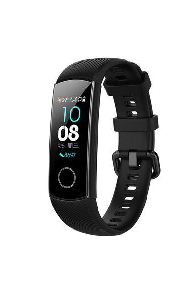 Forzacase Honor Band 5 - Band 4 Uyumlu Çizgili Sportif Silikon Kordon Kayış
