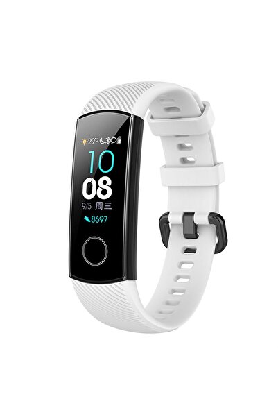 Forzacase Honor Band 5 - Band 4 için Uyumlu Çizgili Sportif Silikon Kordon Kayış - FC154