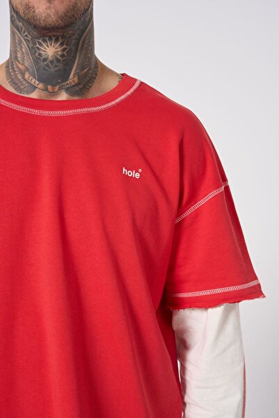 HOLEACADEMIE Hole Karyoka Dikiş Baskı Detay Oversize Sweatshirt