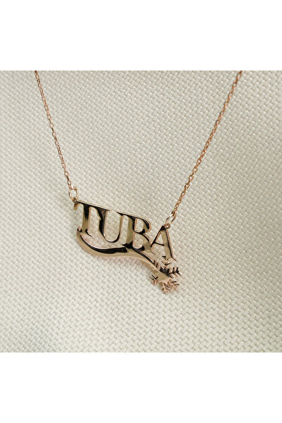 Seyyidoğlu Silver 925 Ayar Gümüş Rose Kaplama Kişiye Özel İsimli Kar Taneli K...