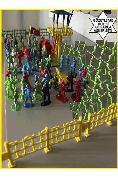 OYUNCAKSAHİLİ MILITARY SET WITH TOWER 60 PIECES TOY MEHMETCİK WATCH TOWER VEHICLE PLANE HOOK FENCE