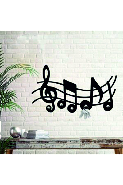 TOPRAK LAZER KESİM Notalı Anahtarlık Askılık Dekoratif Anahtarlık