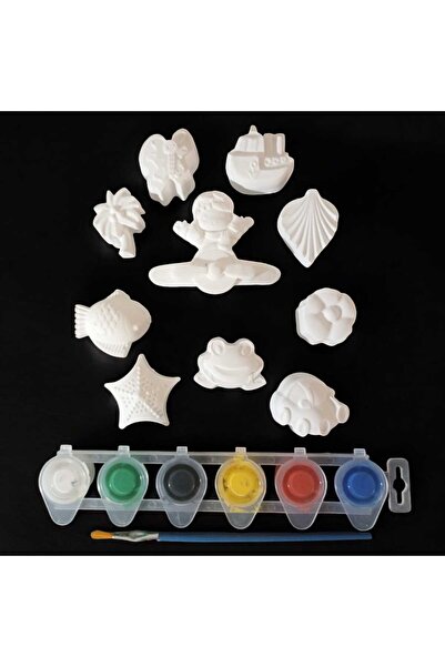 HBNC Obje Boyama Seti 10 Adet Obje Akrilik Boya Fırça Seti