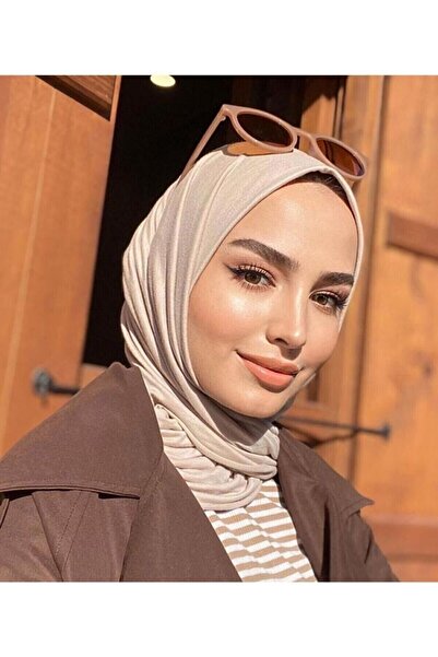 Organic Scarfs Bitter Brown Hijab Combed Cotton Shawl Model