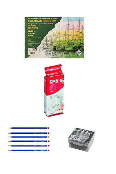 GLANCE Art liva Set of 6 - Painting Book, BackGround Cardboard, Das 250 Gr White Dough Eraser Lyra, Robinson Graduated