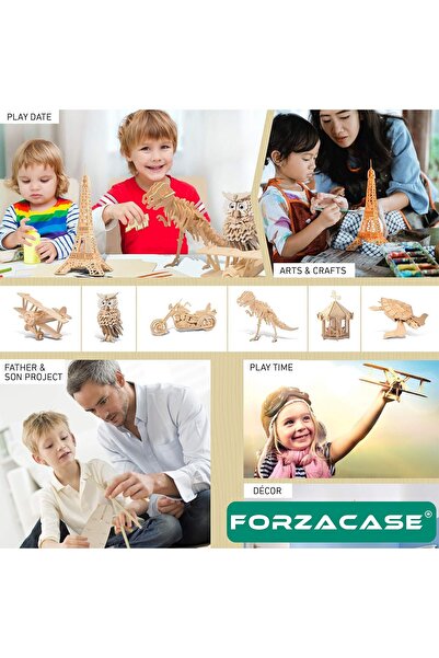 Forzacase 3 Boyutlu Ahşap Mekanik Gramofon 3D Bulmaca Puzzle Yapboz 43 Parça - FC334