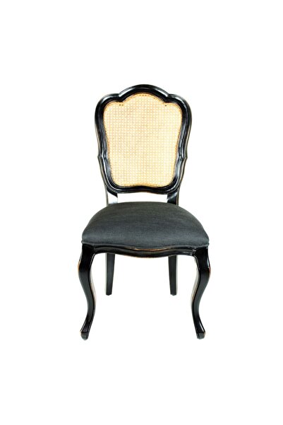 Hanel Mobilya Hazeranlı Bulut Yemek Masası Sandalyesi Siyah Keten