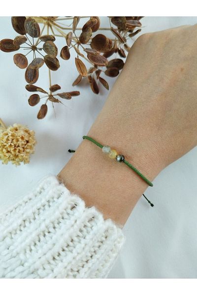 Bella Sera Studio Miyuki Prehnite Minimal Bracelet