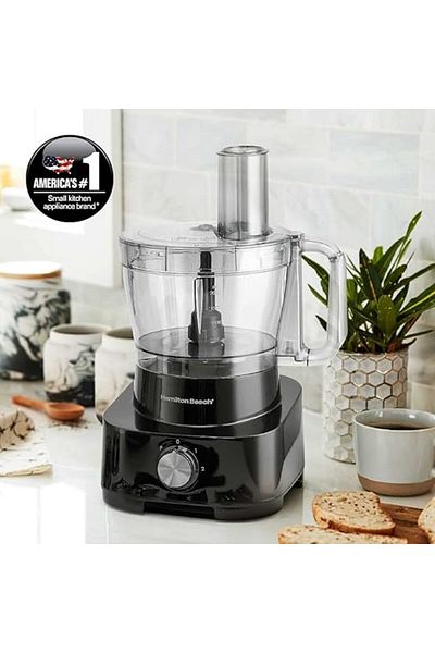 Hamilton Beach محضر طعام مع وعاء سعة 3.5 لتر و11 ملحق - خلاط، عصارة حمضيات، مطحنة، مفرمة