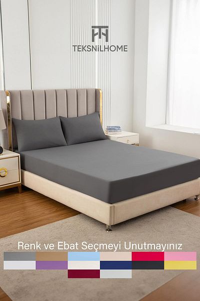 TeksNil Home ملاءة سرير مطاطية مفردة/مزدوجة من القطن من Ranforce - 14 لونًا مناسبًا