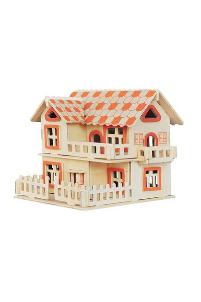 Forzacase 3D Wooden Mechanical European Villas 3D Puzzle Jigsaw Puzzle 17 cm - FC334