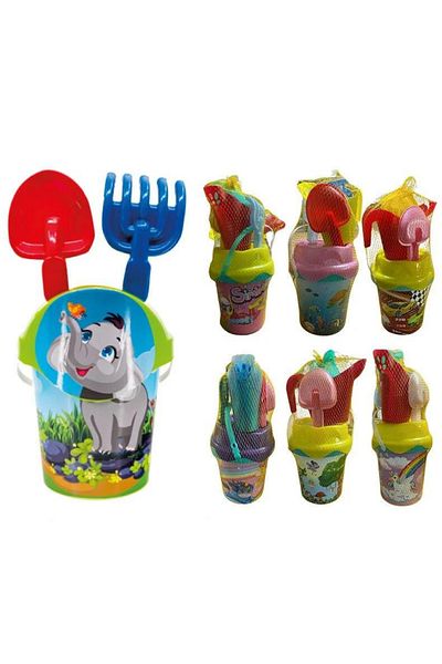 TNT 19cm Sea and Beach Sand Bucket with Accessories - Game Set 1 Piece