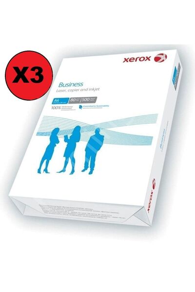 Xerox ورق نسخ مقاس A4 - 80 جم، 500 قطعة، 3 عبوات للأعمال