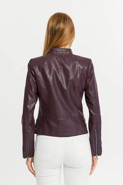 exxitcollection Jachetă moto scurtă Dermacore Slim Fit - cu fermoar, seria Stilla în stil piele