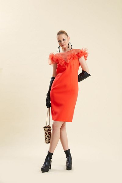 VERDA Flounce Detailed Dress