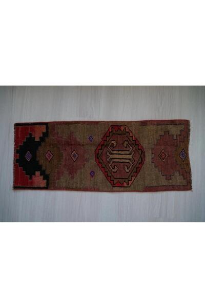 DesignEv 37x90 cm Küçük Boy Boho Stili Yıkanabilir Harika Antik Kapı önü Kilimi