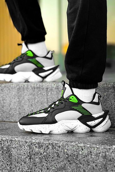 DARK SEER Floki DS - Weiße, schwarze und grüne Herren-Sneaker