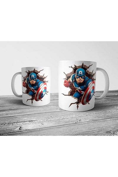 Pixxa Marvel Captain America Mug with Optical Illusion - Model 3