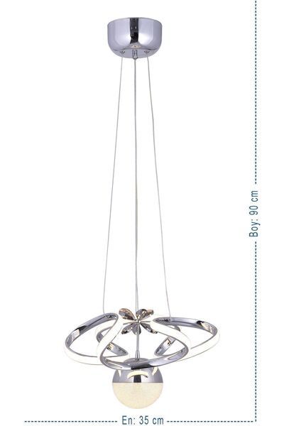 HİRALUCE Darius 3 Renk Krom ( Sarı Beyaz Ve Gün Işığı ) Luxury Led Kristal Taşlı Avize Concept