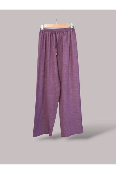 ENDAMIM Plus Size ComfortaBle Linen Trousers - No Pockets and Elastic Waist Size 40-50
