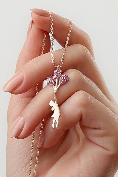 Silvano Jewelry 925 Ayar Gümüş Balonlu Kız Kolye