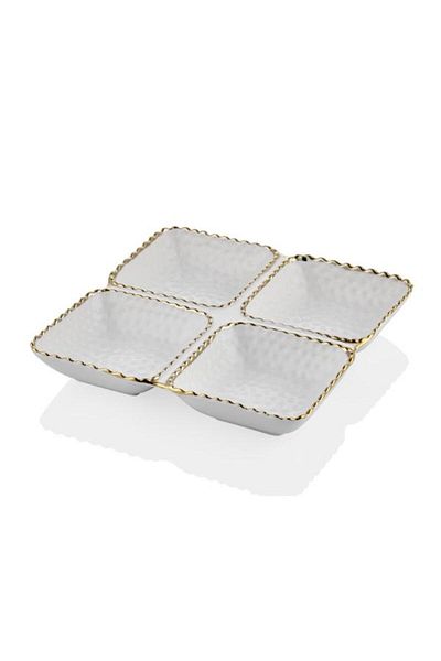 LAMEDORE White Gold 4-piece Snack Bowl Set - STV-029
