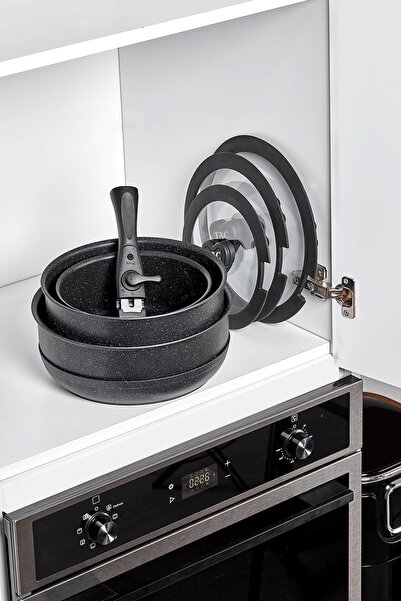 Taç Easy Connect 8 Parça Tencere Seti / Ergonomik Tak Çıkar Sap