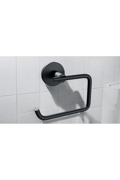 Zethome Σειρά Nero - Ανοξείδωτη Μαύρη θήκη χαρτιού WC, Ανοιχτή