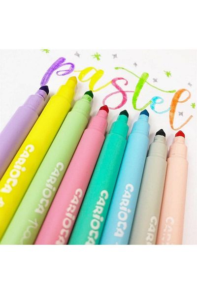 CARIOCA Set of 8 Pastel Super Washable Felt Tip Pens