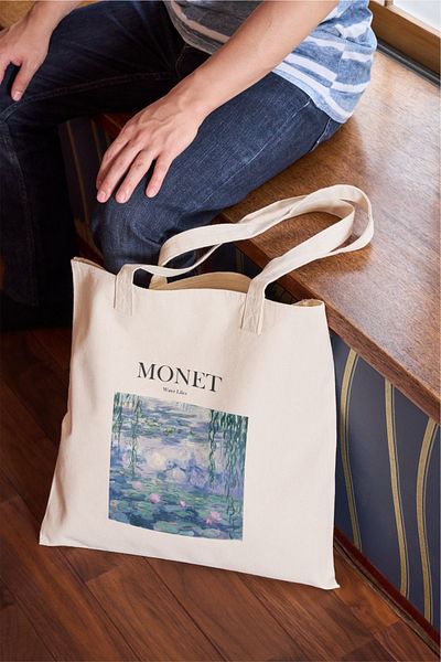 Saiza Monet Lilies Patterned - Raw Cloth Shoulder Bag